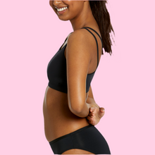 Load image into Gallery viewer, TEENS FIRST PERIOD SWIM BIKINI TOP BLACK