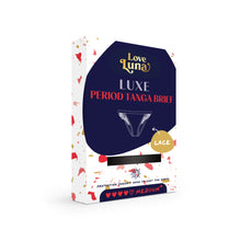 Load image into Gallery viewer, LUXE LACE TANGA PERIOD BRIEF BLACK