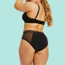 Load image into Gallery viewer, ADULT GEO MESH MIDI PERIOD BRIEF BLACK