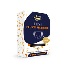 Load image into Gallery viewer, LUXE LACE PERIOD MIDI BRIEF BLACK