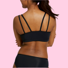 Load image into Gallery viewer, TEENS FIRST PERIOD SWIM BIKINI TOP BLACK