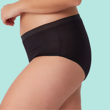 Load image into Gallery viewer, ADULT HI WAISTED BAMBOO PERIOD BRIEF BLACK