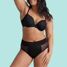 Load image into Gallery viewer, ADULT GEO MESH FULL PERIOD BRIEF BLACK