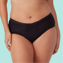 Load image into Gallery viewer, ADULT HI WAISTED BAMBOO PERIOD BRIEF BLACK