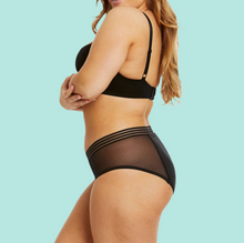 Load image into Gallery viewer, ADULT GEO MESH MIDI PERIOD BRIEF BLACK