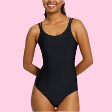 Load image into Gallery viewer, TEENS FIRST PERIOD SWIM ONE PIECE BLACK
