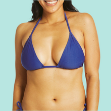 Load image into Gallery viewer, ADULTS SWIM TEXTURED TRIANGLE BIKINI TOP IN ELECTRIC BLUE
