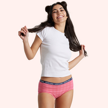 Load image into Gallery viewer, TEENS FIRST PERIOD BOYLEG BRIEF PINK GINGHAM
