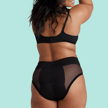 Load image into Gallery viewer, ADULT GEO MESH FULL PERIOD BRIEF BLACK
