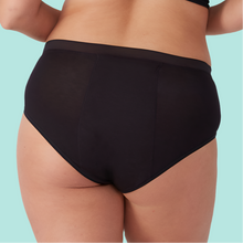 Load image into Gallery viewer, ADULT HI WAISTED BAMBOO PERIOD BRIEF BLACK
