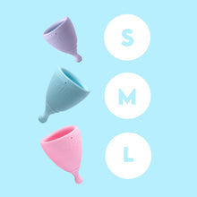 Load image into Gallery viewer, THE HELLO CUP™ AVERAGE CERVIX CUP SMALL AND MEDIUM DOUBLE BOX
