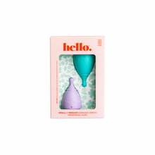 Load image into Gallery viewer, THE HELLO CUP™ AVERAGE CERVIX CUP SMALL AND MEDIUM DOUBLE BOX
