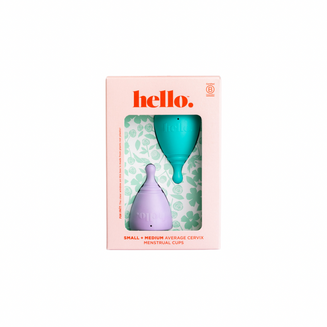 THE HELLO CUP™ AVERAGE CERVIX CUP SMALL AND MEDIUM DOUBLE BOX